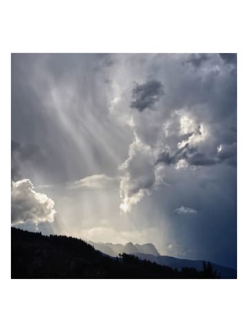 WALLART Leinwandbild - Wilde Wolken in Blau