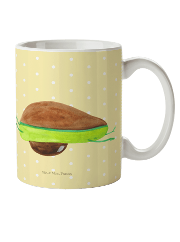 Mr. & Mrs. Panda Kaffeetasse Avocado Yoga ohne Spruch in Gelb Pastell