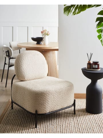 Beliani Sessel LUNDE in Beige/Schwarz - (W) 67 x (H) 81 x (L) 74 cm