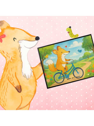 Mr. & Mrs. Panda schreibtischunterlage Fuchs Fahrrad fahren Desi... in Weiß