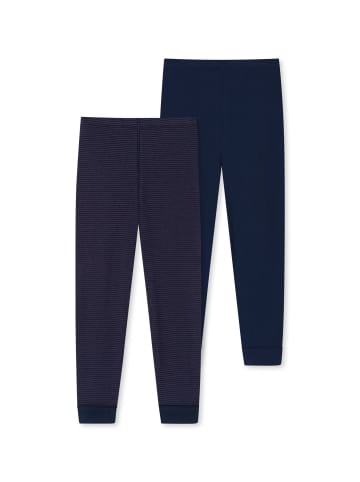 Schiesser Lange Unterhose Kids Boys 95/5 Organic Cotton in Blau gestreift