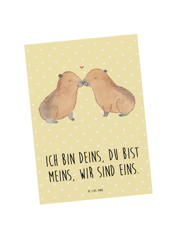 Mr. & Mrs. Panda Grußkarte Capybara Liebe mit Spruch in Gelb Pastell
