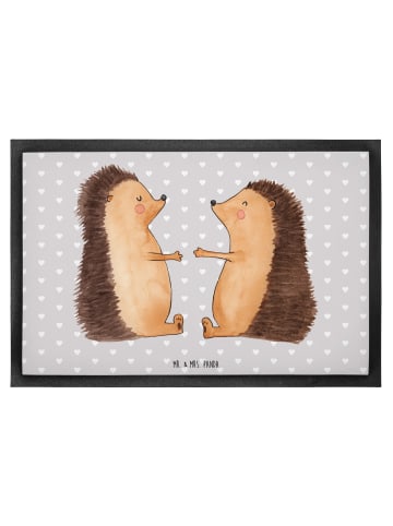 Mr. & Mrs. Panda Doormat Igel Liebe ohne Spruch in Grau Pastell