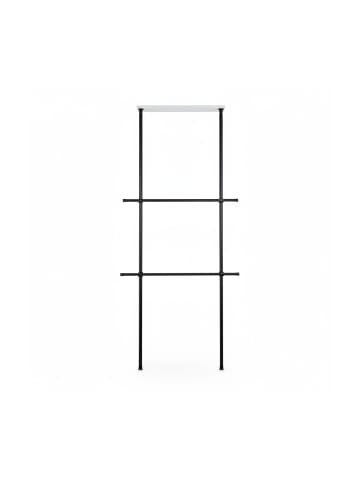 relaxdays Garderobensystem in Schwarz - (B)75-120 x (H)165-300 x (T)11 cm