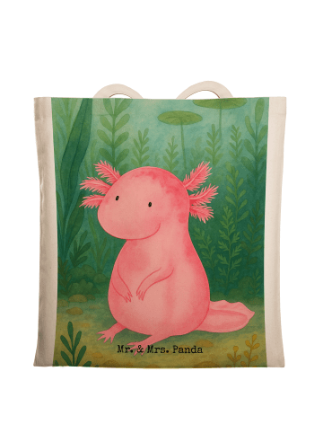 Mr. & Mrs. Panda Tragetasche Axolotl Niedlich Design ohne Spruch in Weiß