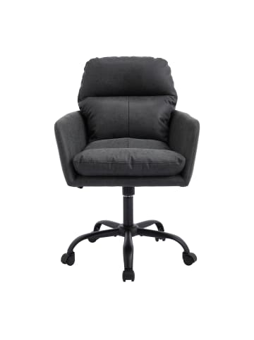 ABRIHOME Bürodrehstuhl in Schwarz Kunstleder PU höhenverstellbar für Büro Schlafzimmer