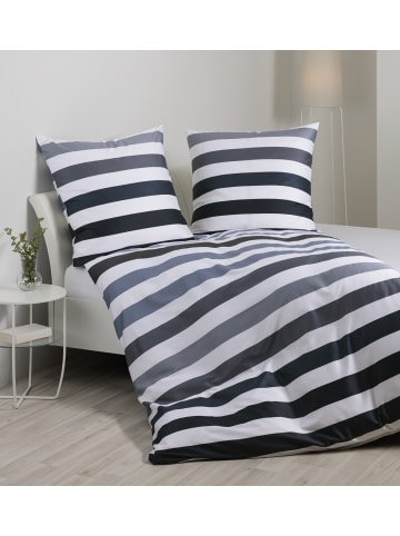 Janine Janine Mako-Satin Baumwoll-Bettwäsche J.D. in silber anthrazit