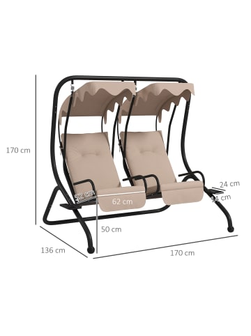 Outsunny Hollywoodschaukel 170L x 136B x 170H cm Beige