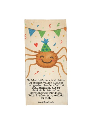 Mr. & Mrs. Panda Handtuch Spinne Agathe Party Design mit Spruch in Gelb Pastell