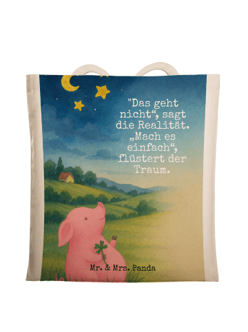Mr. & Mrs. Panda Laptoptasche Schwein Glück Design mit Spruch in Weiß