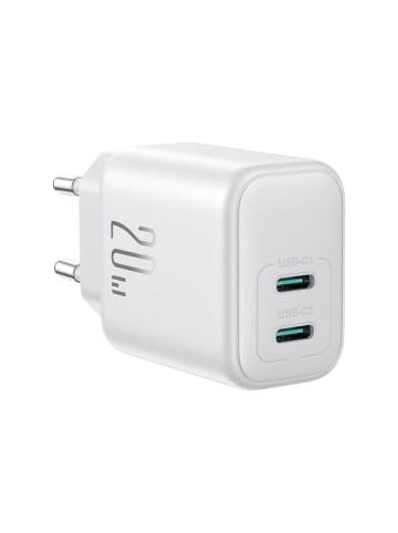 Wisam® Netzladegerät mit 2x USB-C Anschlüssen 20W PD / QC 3.0 Schnellladegerät Weiß