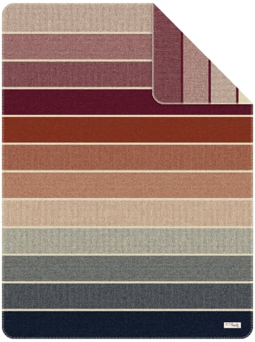 s.Oliver Jacquard, Baumwollmischung Wohndecke in bordeaux/natur