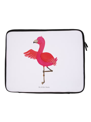 Mr. & Mrs. Panda Notebook Tasche Flamingo Yoga ohne Spruch in Weiß