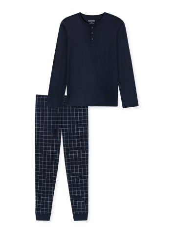 Schiesser Pyjama lang - Fine Interlock in nachtblau