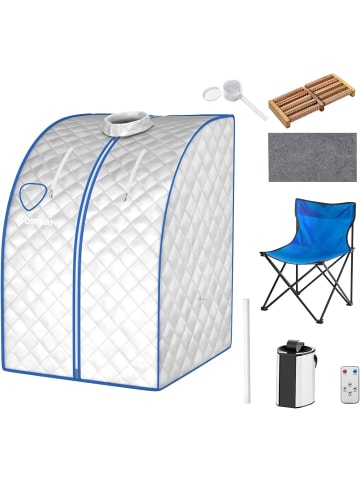 COSTWAY 3L Mini Dampfsauna mit Fernbedienung in Silber