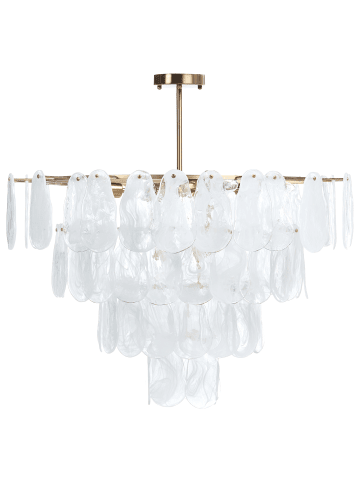 Beliani Kronleuchter OSMORE in Messing/Transparent - (W) 80 x (H) 75 x (L) 80 cm