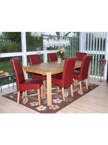 MCW 2er-Set Esszimmerstuhl Lecce II, Rot, helle Beine