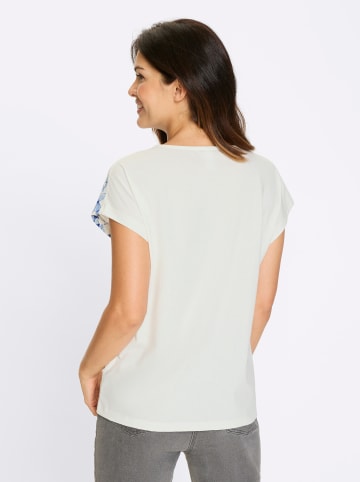 Sieh an! Kurzarmshirt in ecru-royalblau