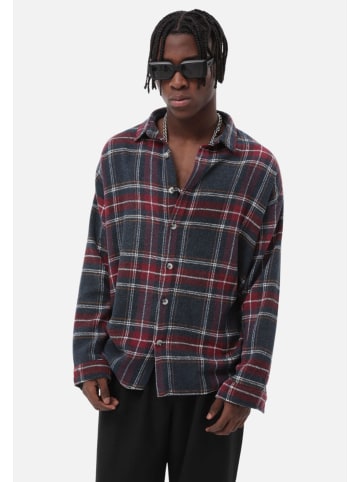 COFI 1453 Flanellhemd Kariert Hemd Holzfällerhemd in Navyblau-Rot