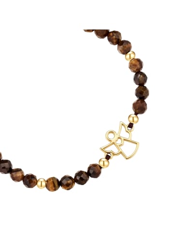 Rafaela Donata Armband Engel aus Messing mit Tigerauge in gelbgold