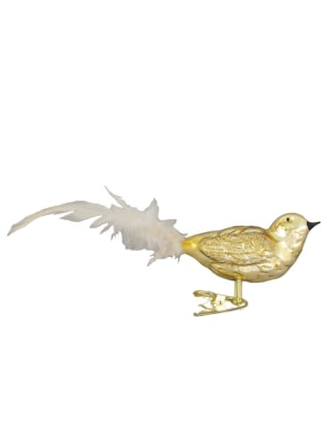 Krebs Glas Lauscha Baumschmuck-Vogel in Gold