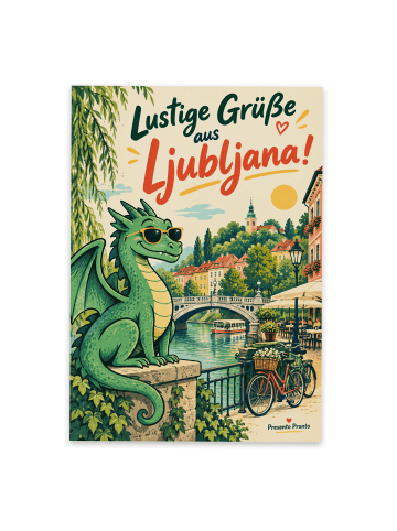 Postkarte Drache humorvoll Design mit Spruch in Weiß