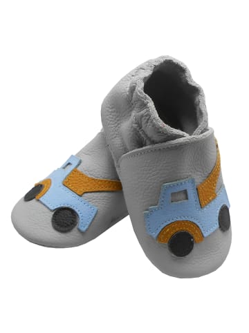 Bemesu Leder-Krabbelschuhe "Laster" in Grau