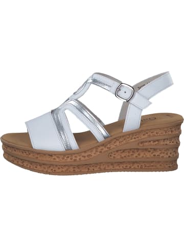 Gabor Plateau-Sandaletten in Weiss/Silber