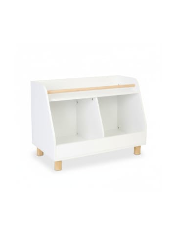 relaxdays Kinderregal in Weiß/ Natur - (B) 72 x (H) 52 x (T) 38 cm