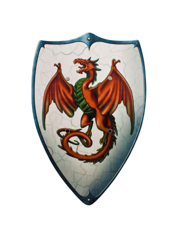 Bestsaller Ritterschild Red Dragon mit rotem Drachen Motiv, Holz, 49 x 32 cm in Mehrfarbig in Mehrfarbig