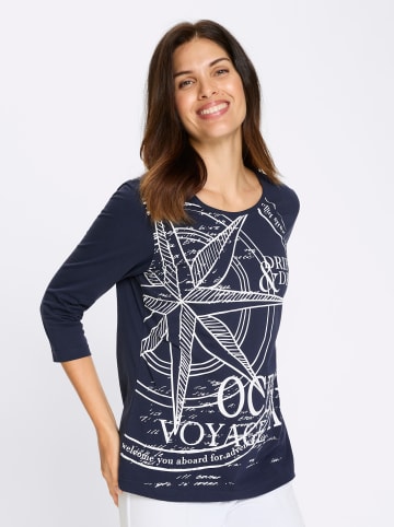 Sieh an! 3/4-Arm-Shirt in marine-weiß