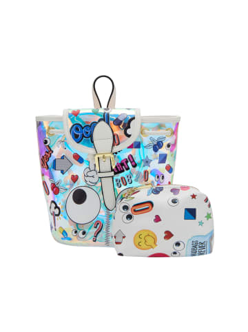 myMo Women Backpack in White Multicolor
