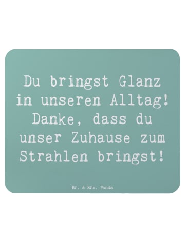Mr. & Mrs. Panda Mousepad Spruch Glanz Putzfrau mit Spruch in Meeresbrise
