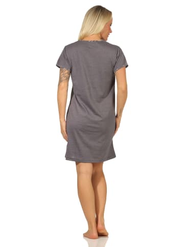 NORMANN kurzarm Nachthemd - 66898 in grau