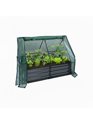 relaxdays Hochbeet in Anthrazit - (B)125 x (H)92 x (T)95 cm