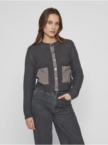 Vila Strickjacke in Dark Grey Melange