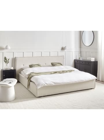 Beliani 10-tlg Doppelbett LESTRE in Weiß/Schwarz