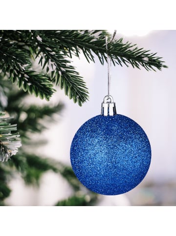 relaxdays 100-tlg. Weihnachtskugeln Set in Blau