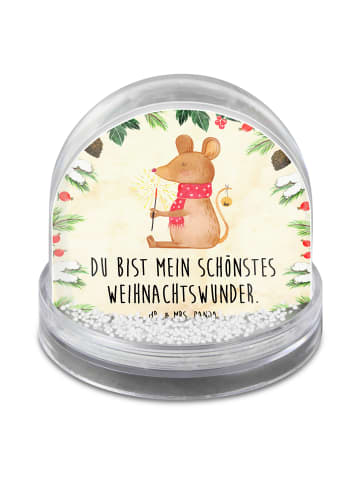 Mr. & Mrs. Panda Weihnachts Schneekugel Maus Weihnachten mit Spruch in Naturpapier