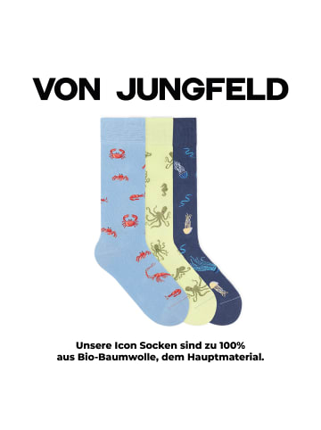 von Jungfeld Gemusterte Socken Signature Icons Set in Nautica