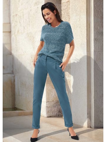 MADELEINE Modische Chino-Hose mit Bundfalten in blaugrau