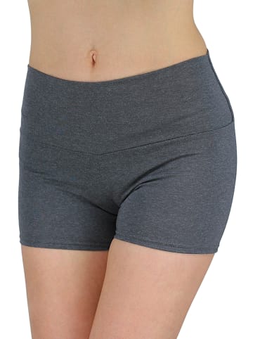 Alkato Alkato Damen Sport Shorts mit Hohem Bund in anthrazit