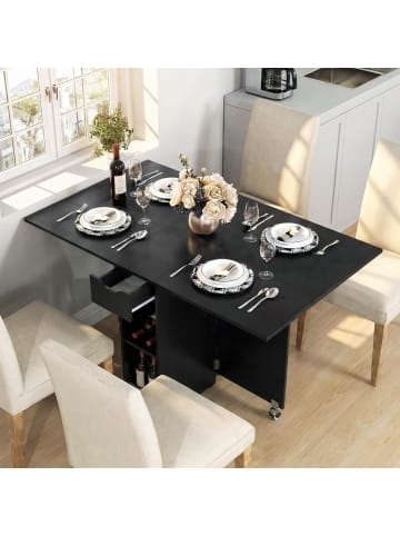 COSTWAY Esstisch klappbar 120 x 72 x 75 cm in Schwarz