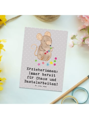 Mr. & Mrs. Panda Wanddeko Erzieherin Chaos mit Spruch in Grau Pastell