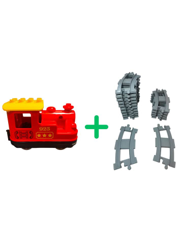 LEGO DUPLO® Eisenbahn Lokomotive + 16 Schienen 10874 17x Teile - ab 18 Monaten in red