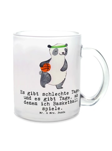 Mr. & Mrs. Panda Teetasse Panda Basketball mit Spruch in Transparent