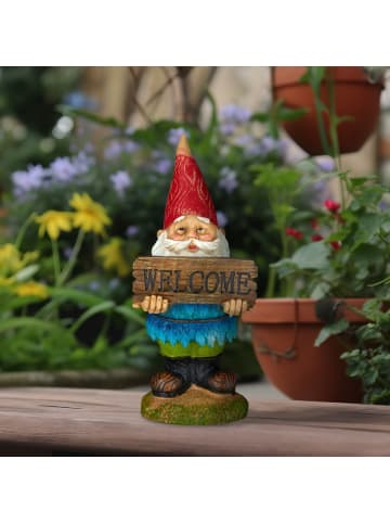 relaxdays Gartenzwerg Welcome in Bunt