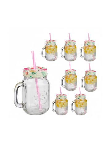 relaxdays 8 x Trinkglas in Bunt - 500 ml