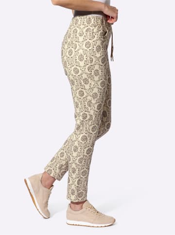 Heine Jogg Pants in sand-dunkeltaupe-bedruckt