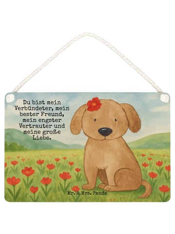Mr. & Mrs. Panda Holzschild Hund Dame Design mit Spruch in Weiß